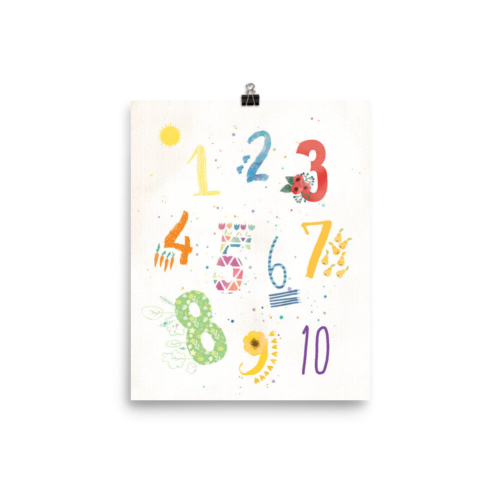 1, 2, 3 Counting Numbers Nursery Print