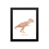 Dinosaur Framed Nursery Print – Orange Tyrannosaurus Rex