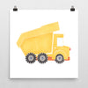 Construction Truck Nursery Print – Yellow Dump Truck